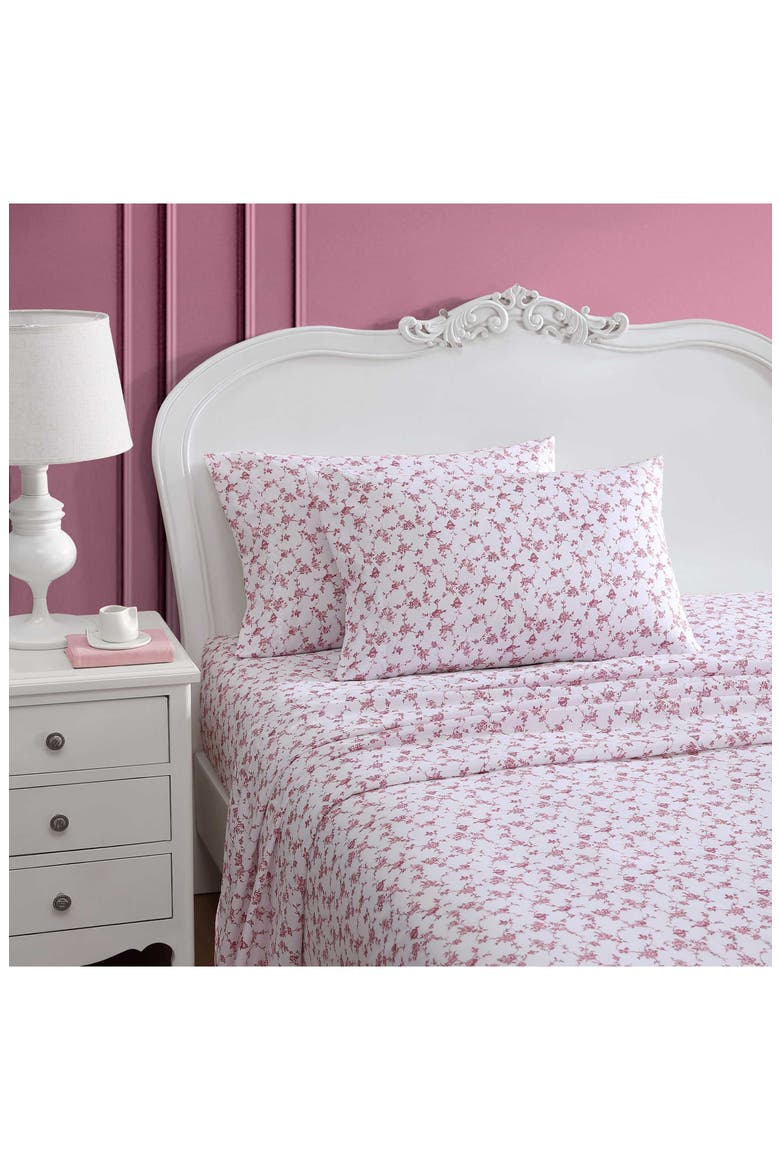 Floral Toile Sheet Set, Alternate, color, WHITE