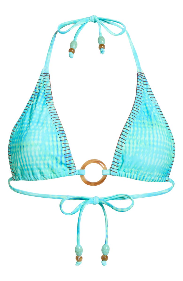 Kulani Kinis Ring Lace Stitch Halter Bikini Top, Alternate, color, Summer Seas