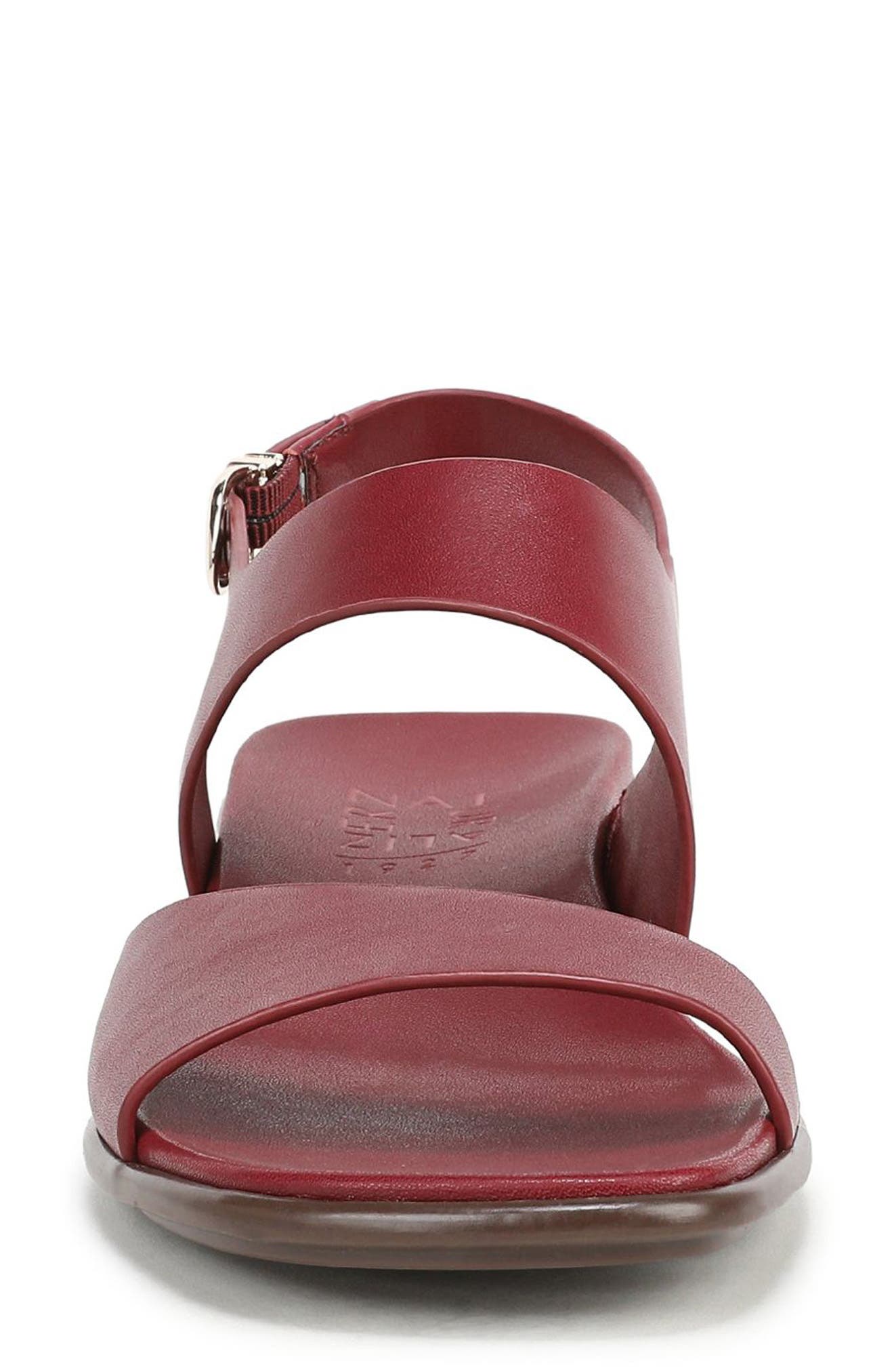 Brie Sandal, Alternate, color, MOLTEN NOIR RED
