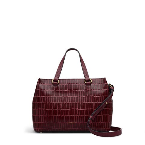 Eltham Mews - Faux Croc Small Ziptop Satchel Bag