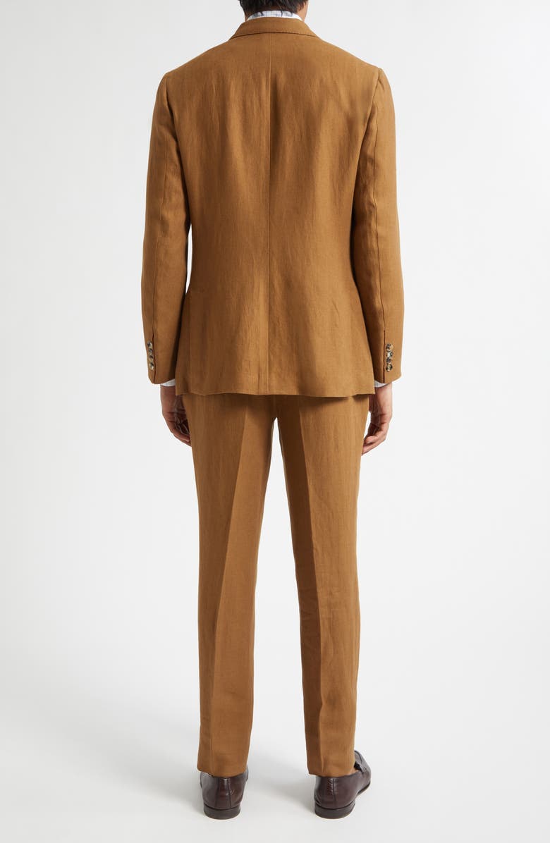 ISAIA Unito Linen Twill Suit, Alternate, color, Medium Brown