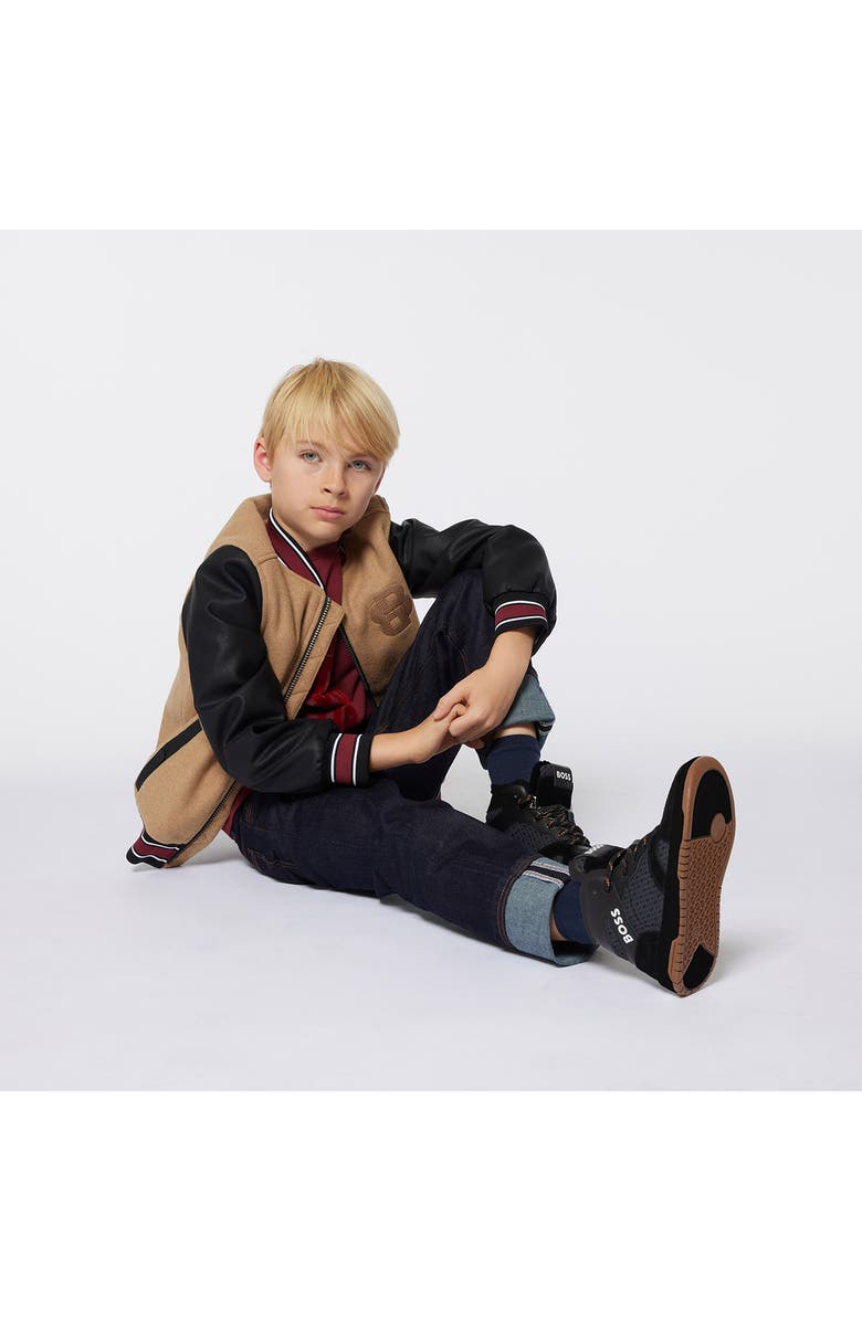 BOSS Kidswear Kids' Bomber Jacket, Alternate, color, Cookie