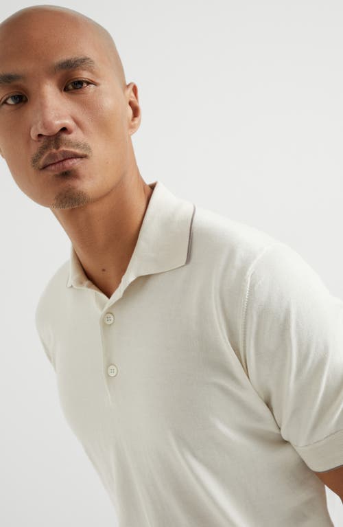 Brunello Cucinelli Cotton Polo Shirt In Ecru