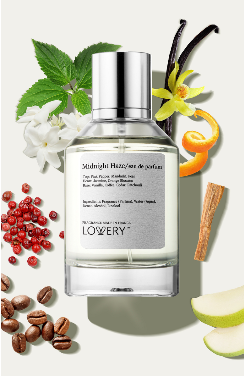 Lovery Midnight Haze Eau de Parfum Spray, Made in France, 3.4 oz, Alternate, color, Silver, White, Cream, Black