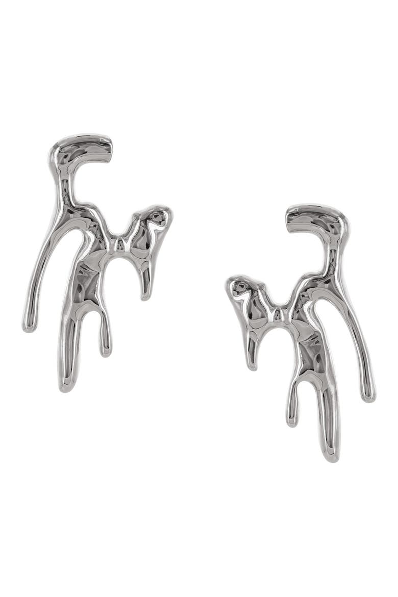 Drip Drop Earrings, Main, color, SILVER