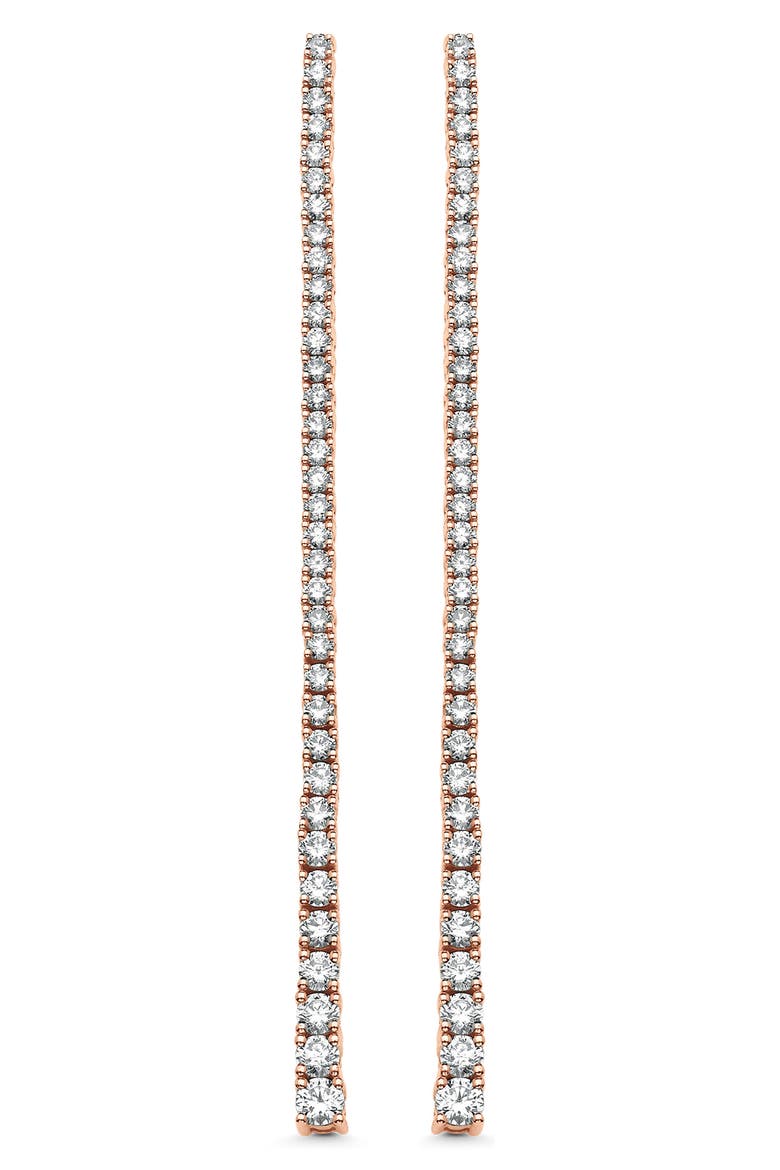 Isadora Eternity Diamond Drop Earrings, Main, color, ROSE GOLD