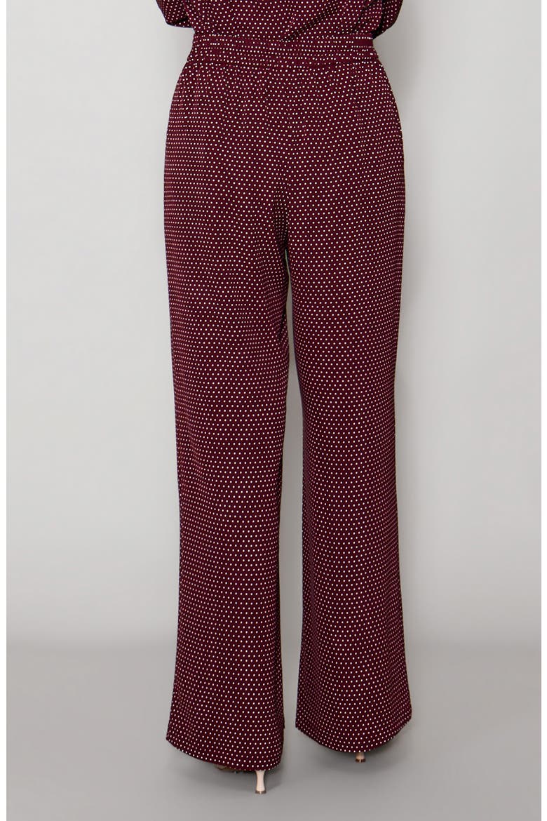 Luxe Crepe Wide Leg Pants, Alternate, color, TAWNY PORT DOT