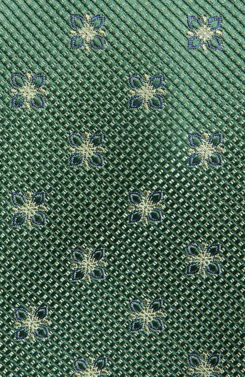 Duchamp Flower Silk Tie In Green