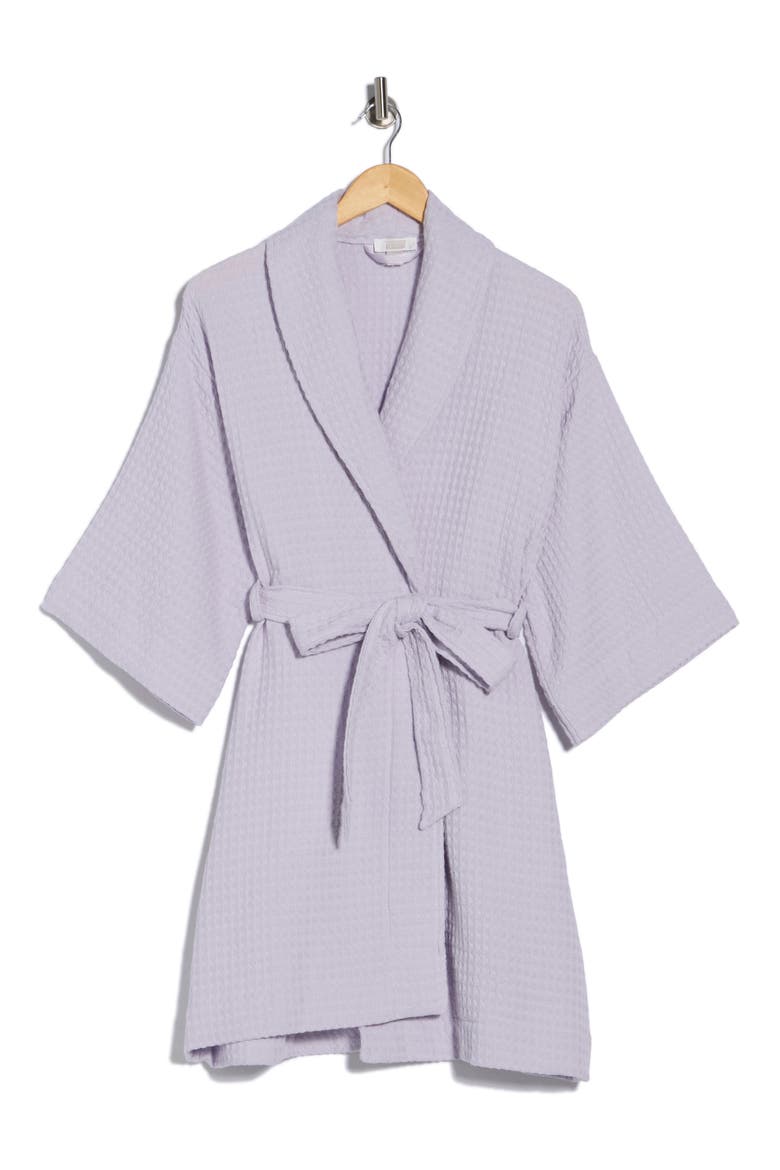 Cotton Waffle Knit Robe, Alternate, color, PURPLE PUFF