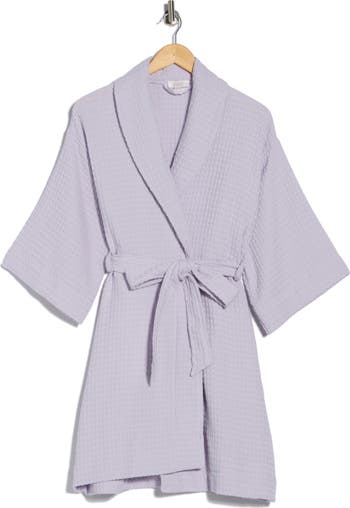 knee length dresses for ladies Women's Waffle Mid Weight Long Sleeve Mid Length Zip Dressing Gown wit   Suzy & Me Collection