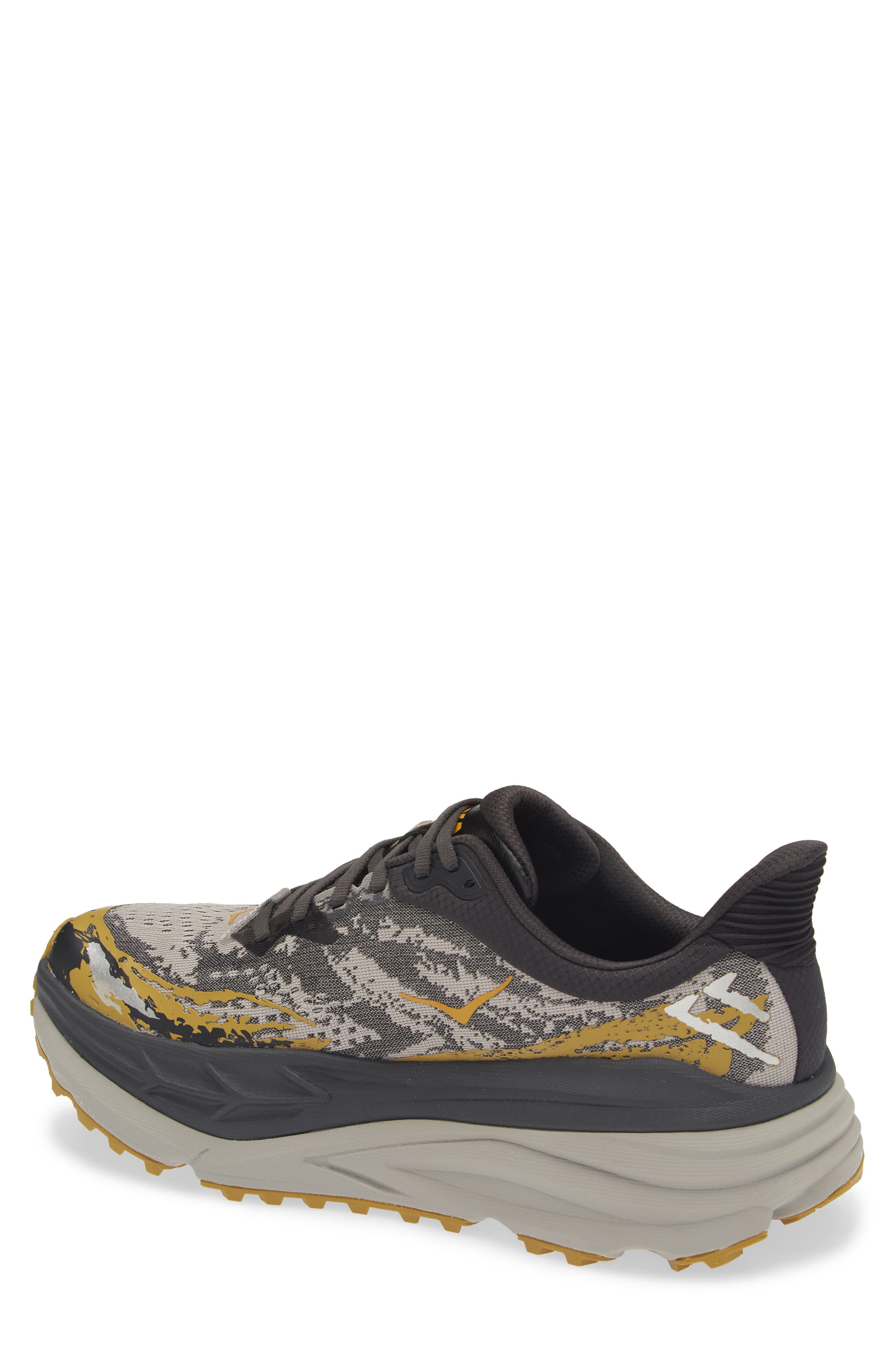 HOKA Stinson ATR 7 Trail Running Shoe, Alternate, color, Black / Cement