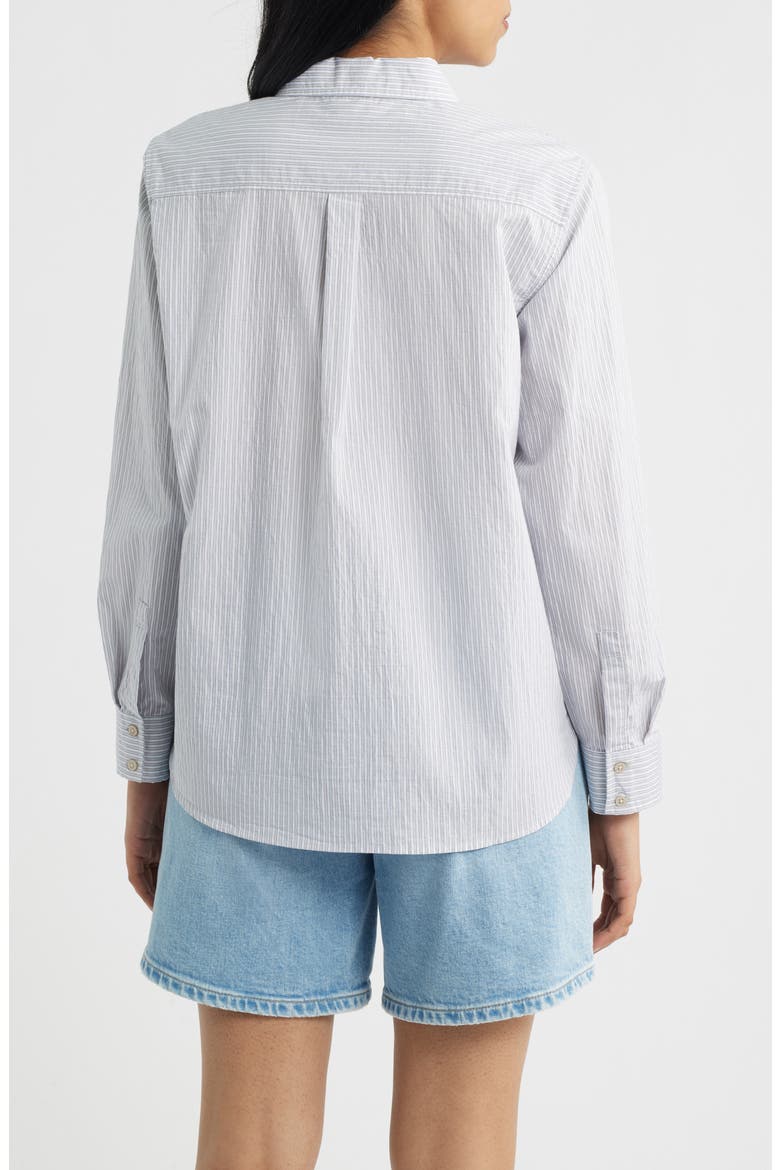 Stripe Button-Up Shirt, Alternate, color, BLUE STRIPED
