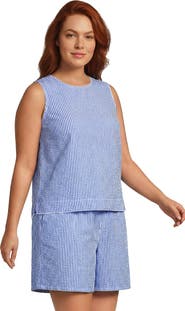 Lands' End Seersucker Matchback Shell