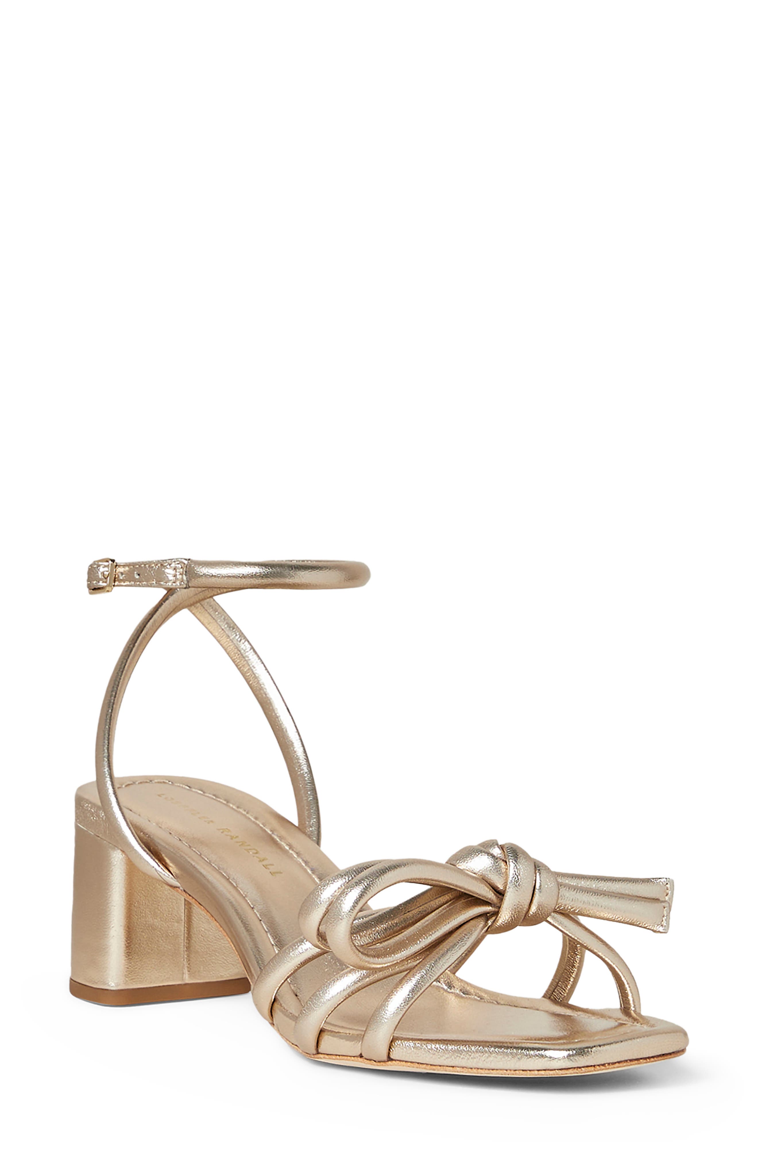 Loeffler Randall Ankle Strap Block Heel Sandal, Main, color, Champagne