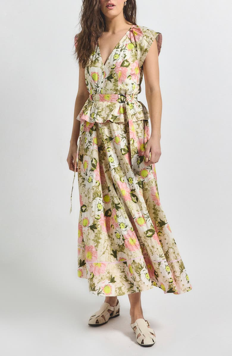Derek Lam 10 Crosby Victoria Floral Cotton Maxi Dress, Main, color, 