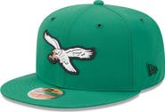 New Era Men's New Era Kelly Green Philadelphia Eagles 2026 Sideline Throwback 59FIFTY Fitted Hat