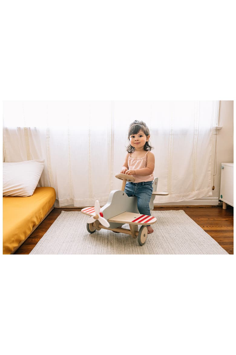by Asweets Wood Airplane Rocker N Ride On, Alternate, color, NO COLOR