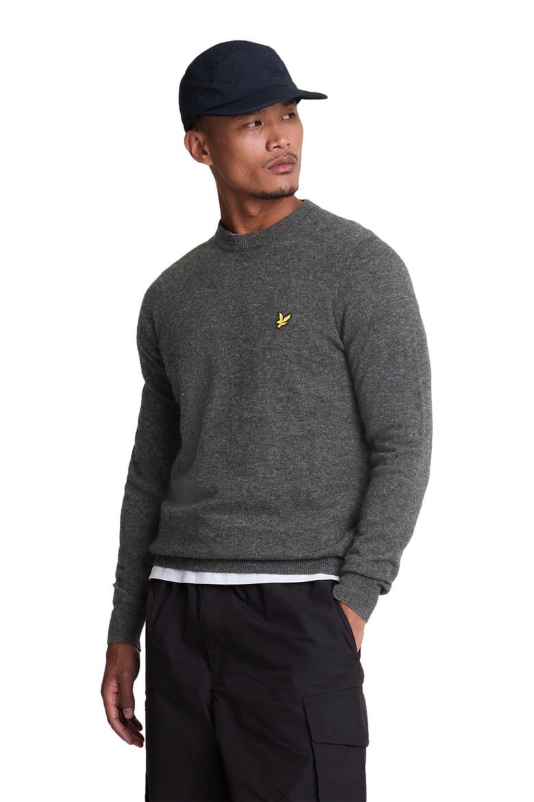 Lambswool Blend Crew Neck Sweater, Alternate, color, Charcoal Marl
