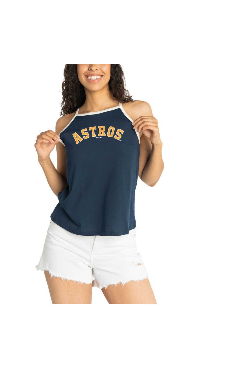 LUSSO Women's Lusso  Navy Houston Astros Nadine Halter Tank Top, Alternate, color, Navy