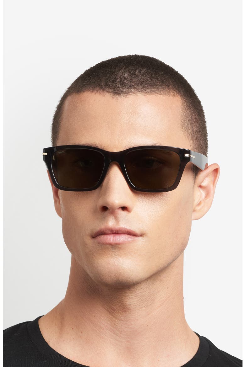 56mm Rectangular Sunglasses, Alternate, color, GREY GOLD/ GREY