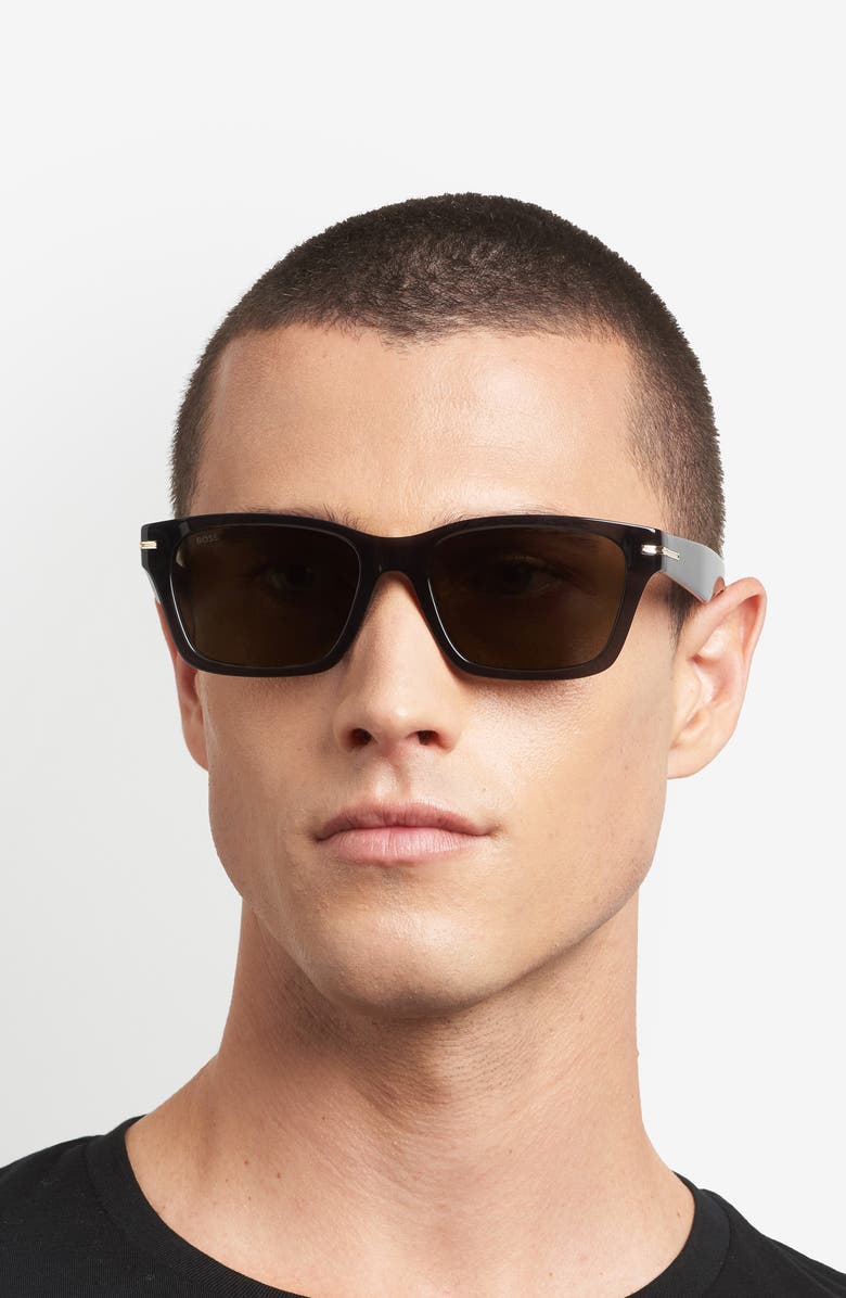 BOSS 56mm Rectangular Sunglasses, Alternate, color, 