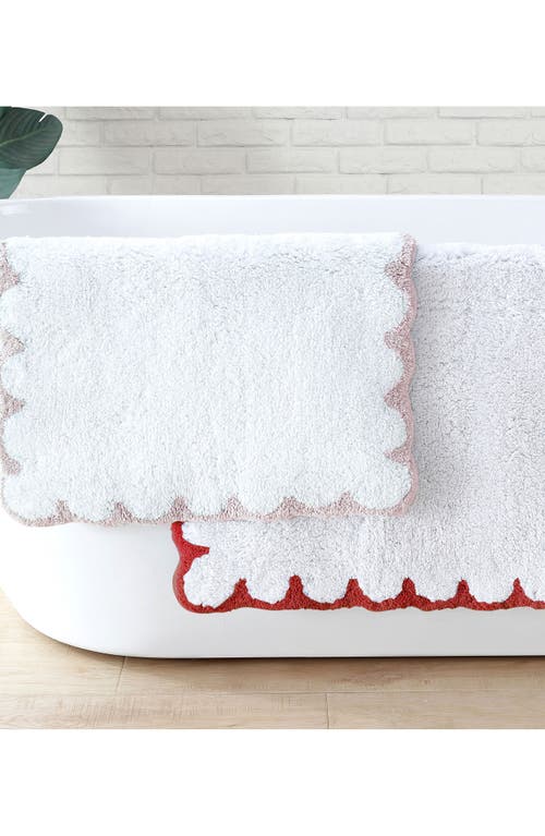 Peri Home Scallop Detail Cotton Bath Mat In White