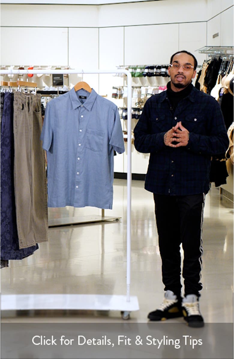 Irving Solid Short Sleeve Linen Button-Up Shirt, sales video thumbnail