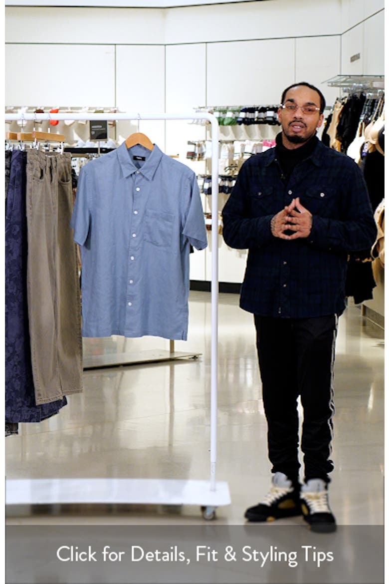 Irving Solid Short Sleeve Linen Button-Up Shirt video