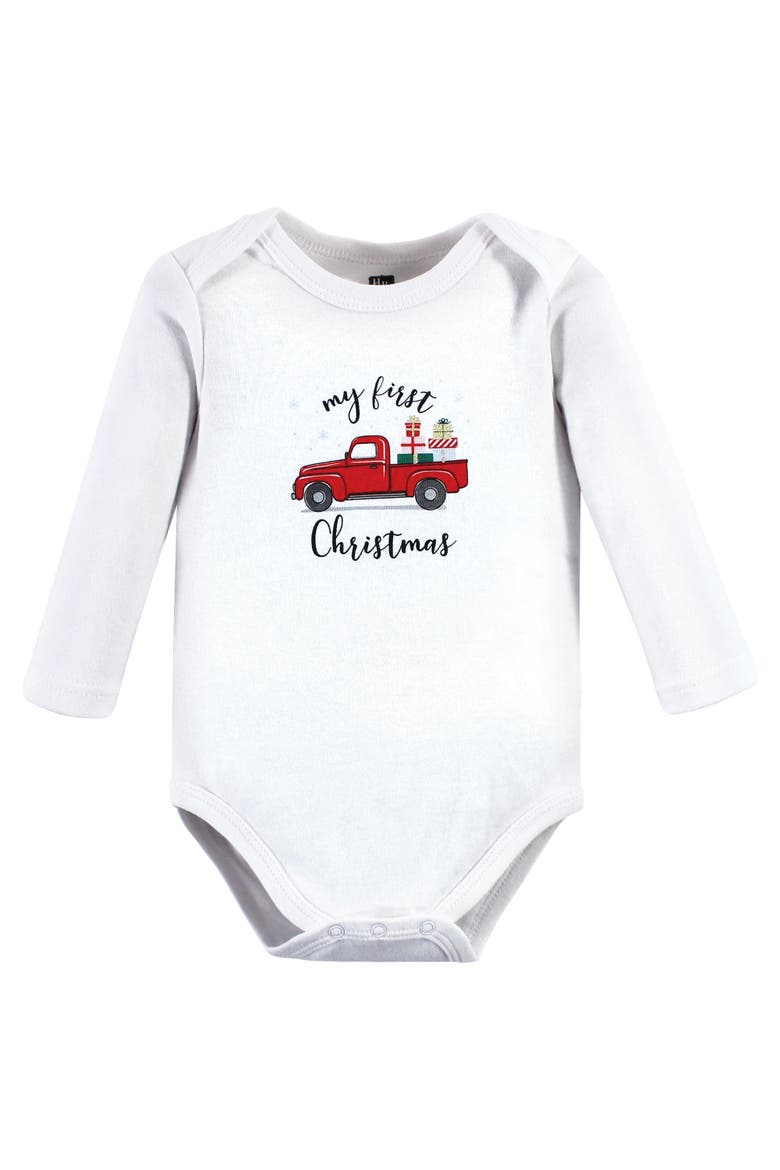 Infant Breathable Cotton Long-Sleeve Bodysuit Bundle 3 Count, Alternate, color, Christmas Gift 3-Pack