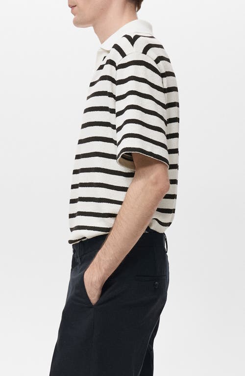 Mango Stripe Slub Polo In Multi