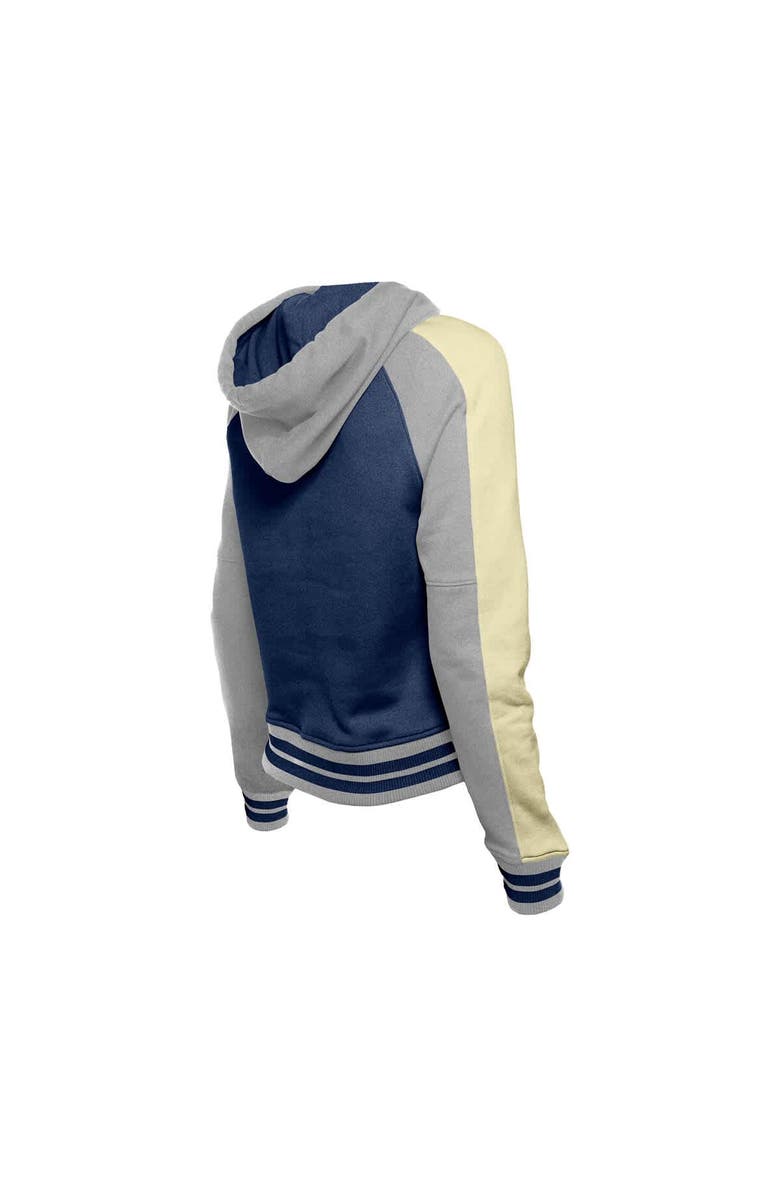 New Era Women's New Era  Navy New York Yankees Throwback Cropped Raglan Pullover Hoodie, Alternate, color, Navy