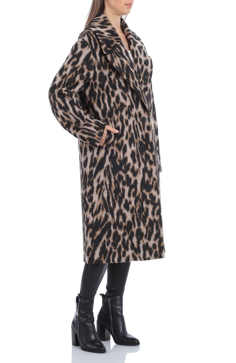 Avec Les Filles Leopard Print Coat, Alternate, color, 