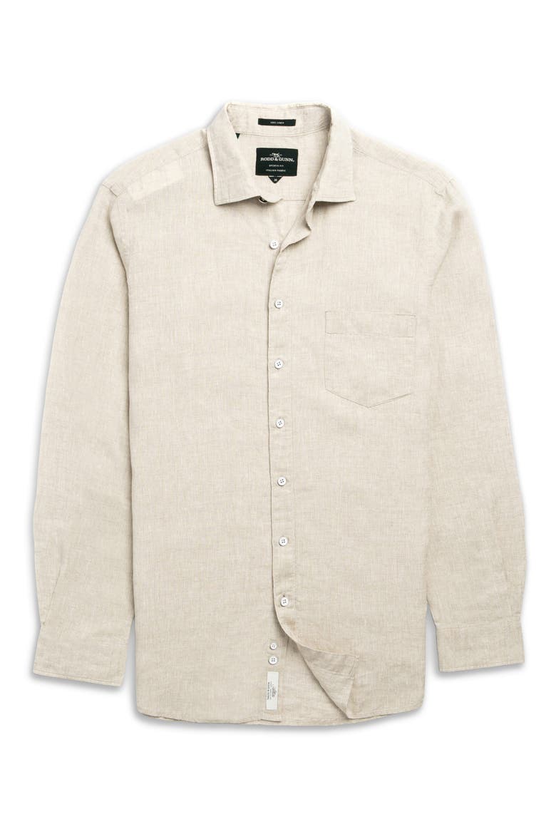 Coromandel Button-Up Linen Shirt, Alternate, color, OATMEAL