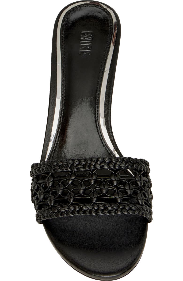 PAIGE Fallyn Woven Kitten Heel Slide Sandal, Alternate, color, Black