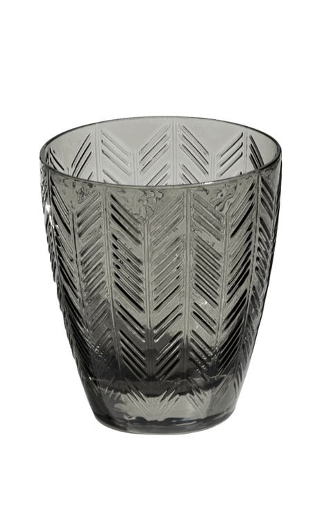 Wine Glasses ZIG ZAG Set of 6  Grey 9.8 oz, diam. 3.25", H 3.75"