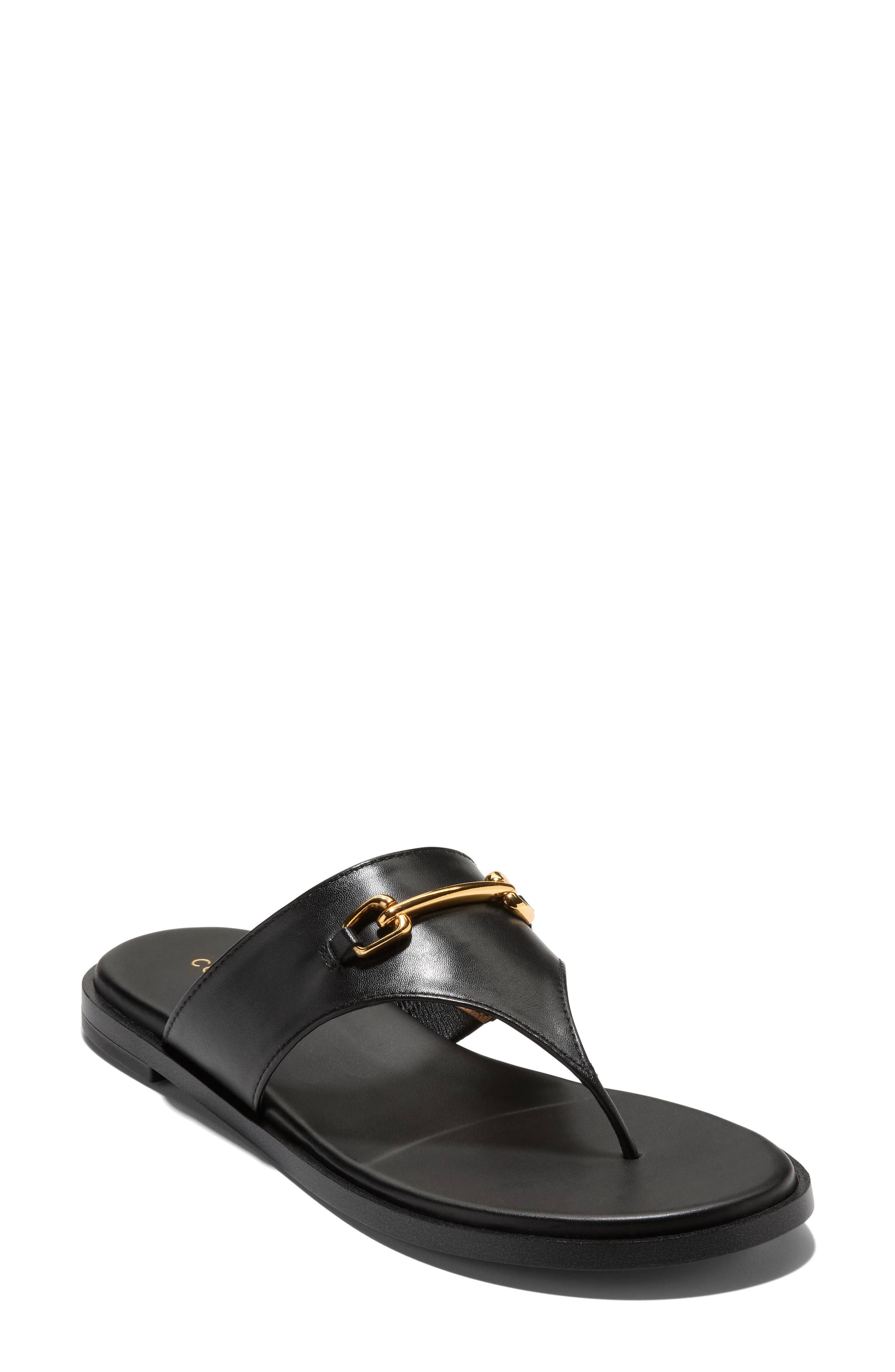 Cole Haan Flynn Thong Sandal, Main, color, Black Leather