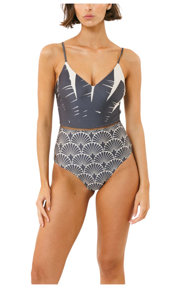 Arava One-piece Swimsuit, Alternate, color, Shiny Leaf