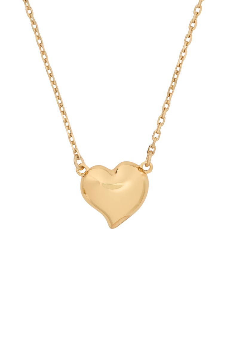heart pendant necklace, Main, color, GOLD