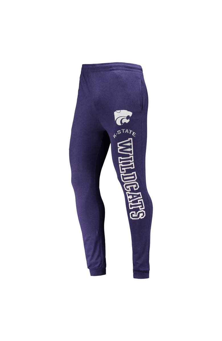 CONCEPTS SPORT Men's Concepts Sport Purple/Heather Charcoal Kansas State Wildcats Meter Long Sleeve Hoodie T-Shirt & Jogger Pajama Set, Alternate, color, Purple