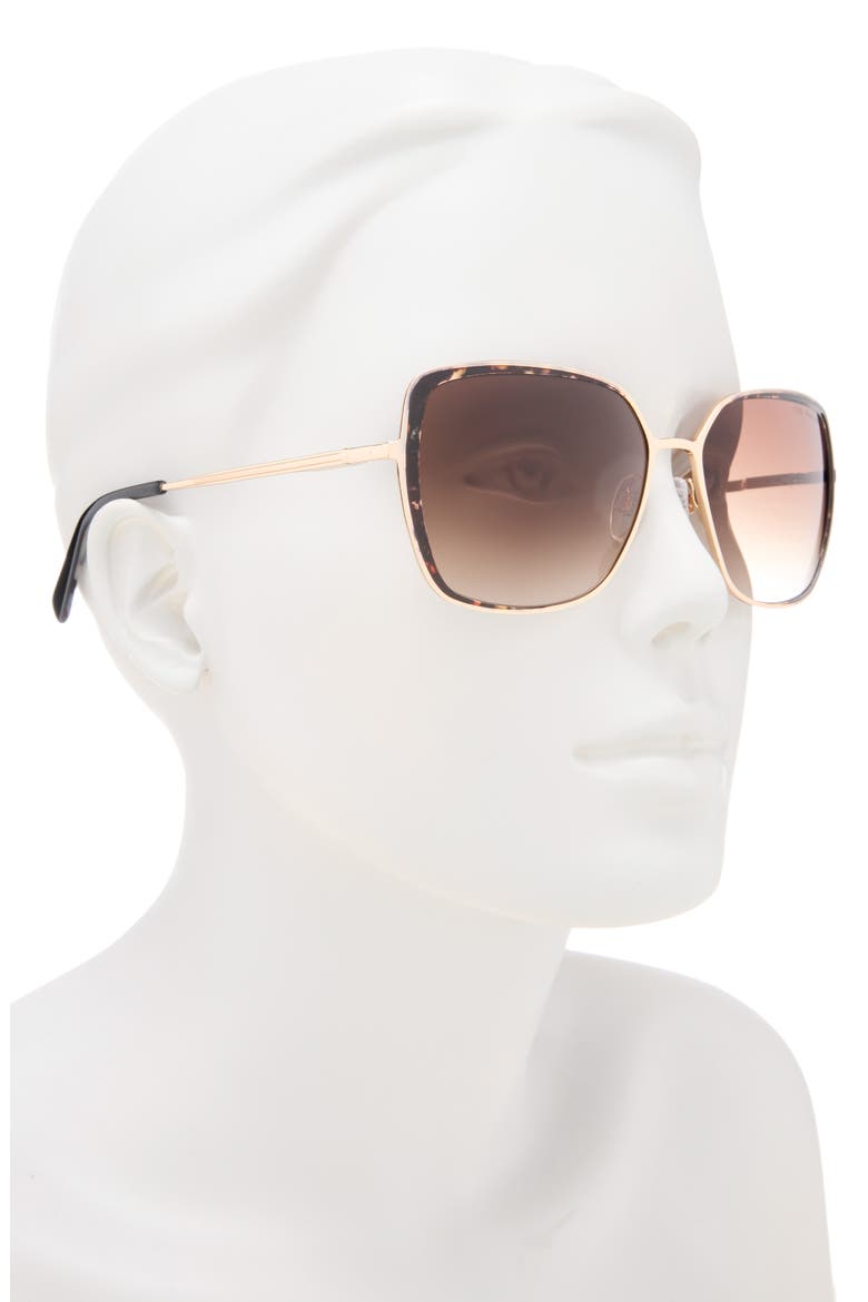 58mm Gradient Square Sunglasses, Alternate, color, GOLD