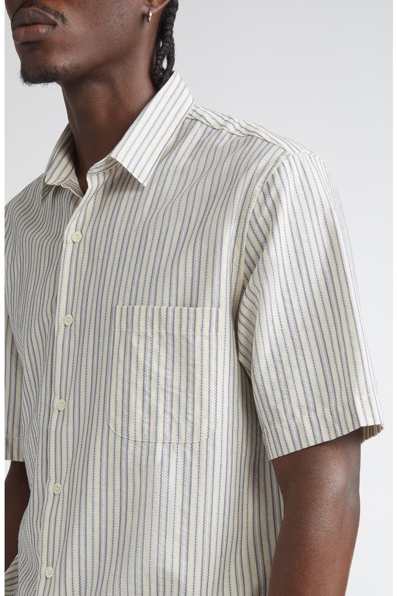 Stripe Short Sleeve Button-Up Shirt, Alternate, color, SOFT DENIM MULTI STRIPE