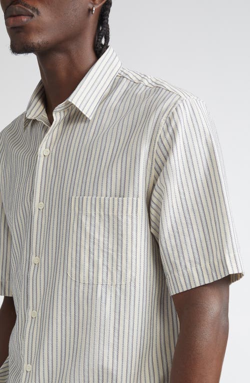 Sunspel Stripe Short Sleeve Button-up Shirt