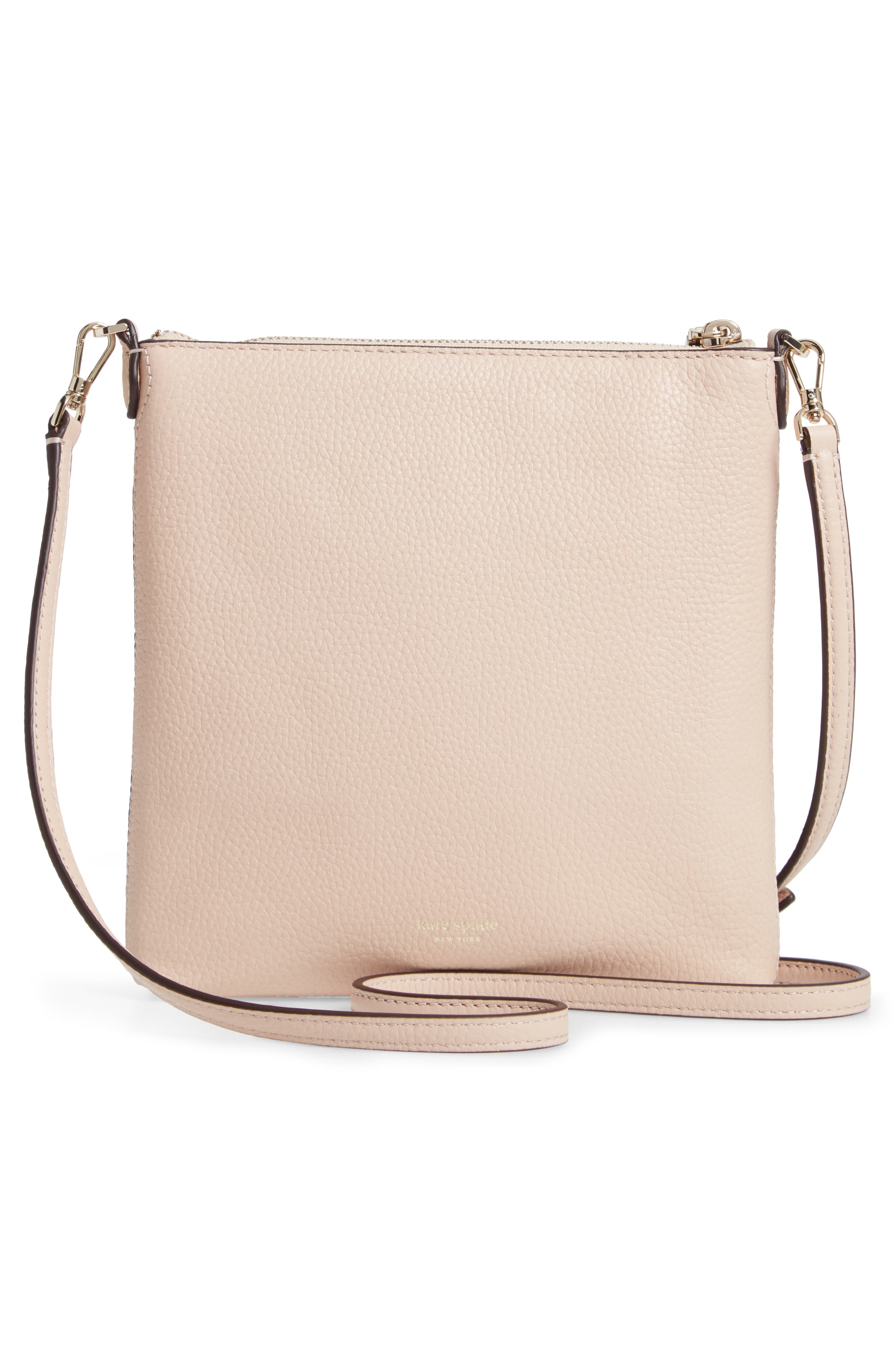 Kate Spade New York small polly leather crossbody bag, Alternate, color, Blush