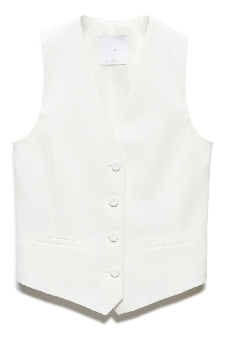 V-Neck Waistcoat, Alternate, color, OFF WHITE