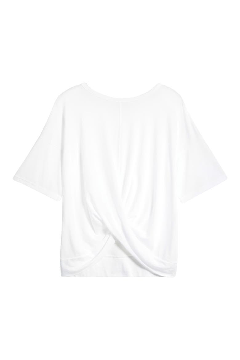 Twist Front T-Shirt, Alternate, color, WHITE