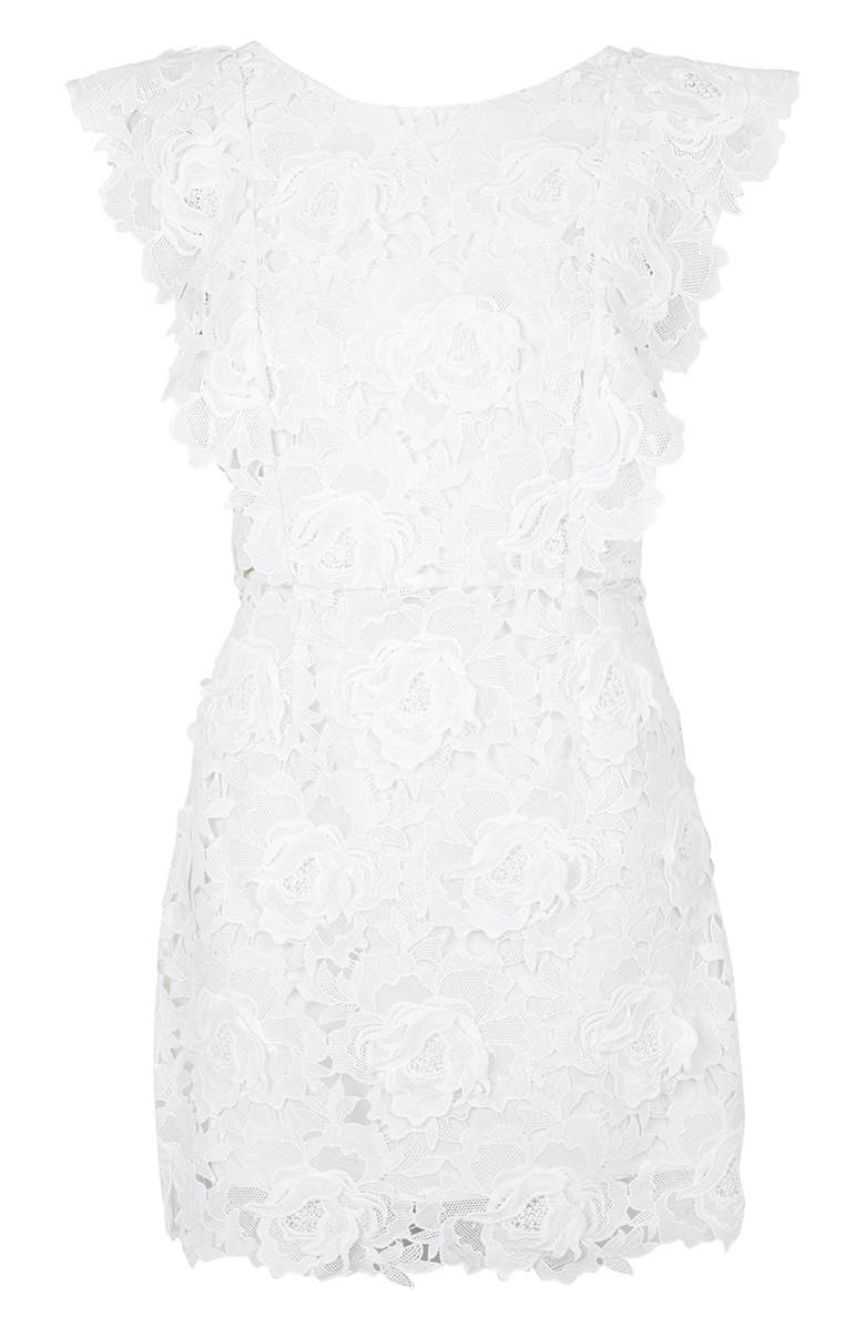 Topshop Lace A-Line Dress, Alternate, color,