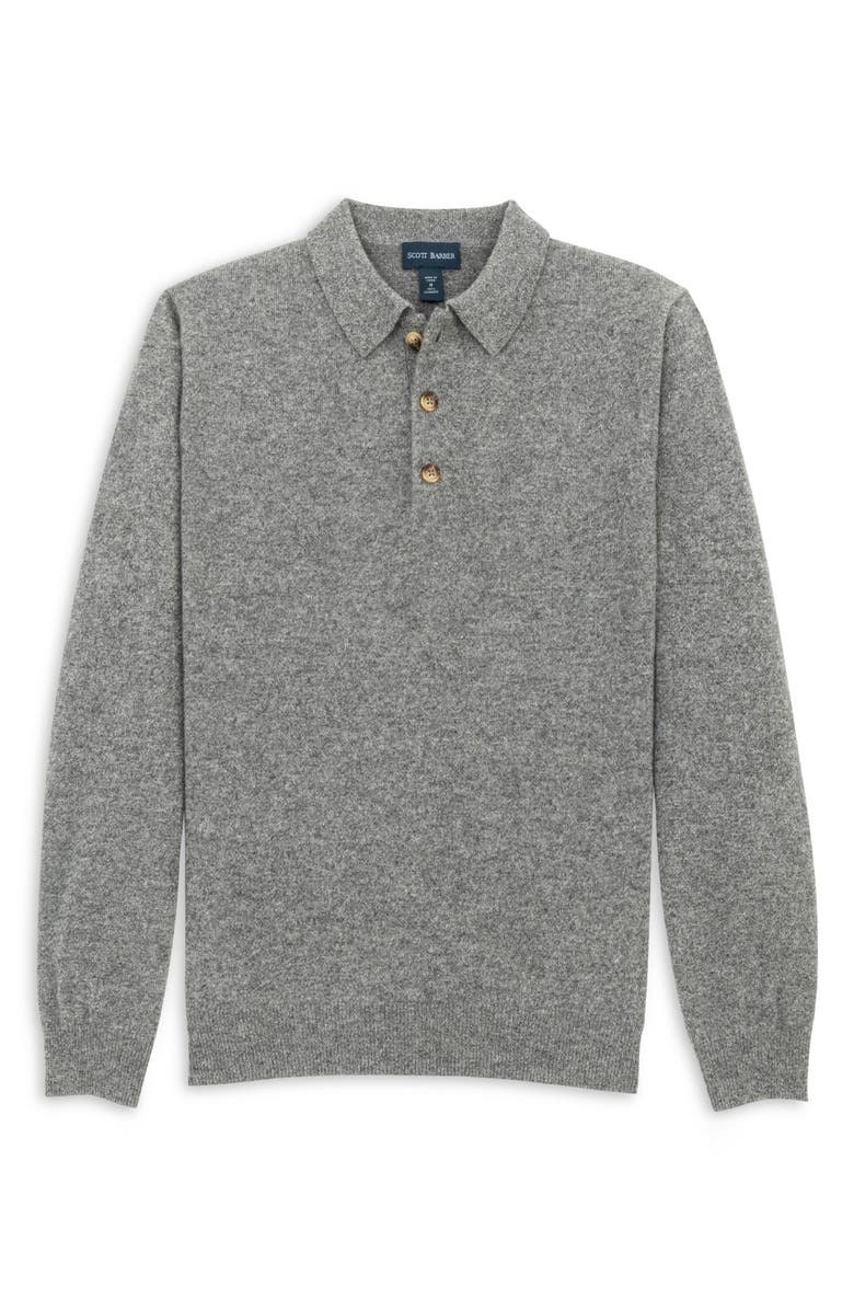 Scott Barber Cashmere Polo, Alternate, color, Pewter Heather