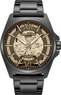 Kenneth Cole New York Skeleton Black Automatic Bracelet Watch, 44mm