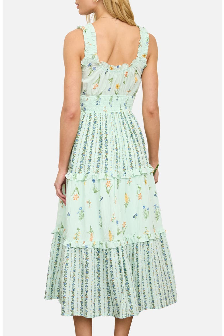 Print Sleeveless Tiered Maxi Dress, Alternate, color, SAGE MULTI