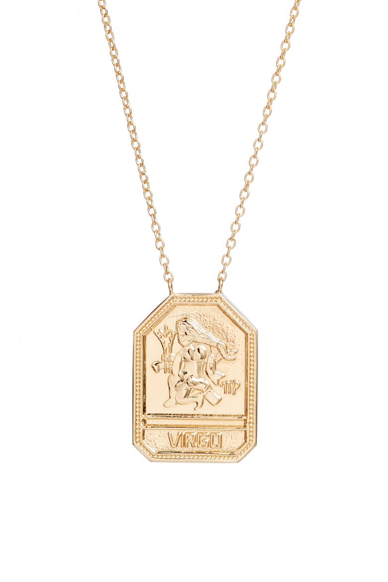 Kiana Zodiac Pendant Necklace, Alternate, color, VIRGO GOLD